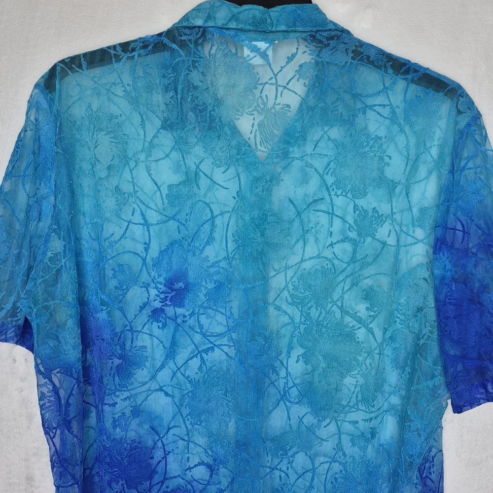 Vintage Gottex Swim Cover Up Transparent Shirt‎ Dress Size Medium